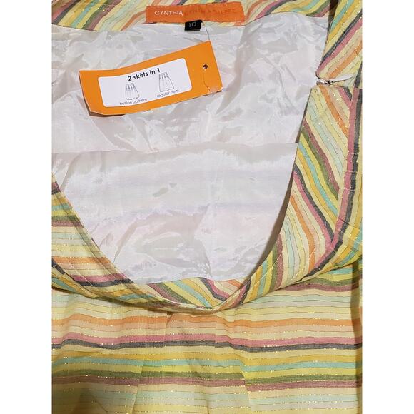 Cynthia Steffe Stripped Pastel Skirt - 2 Skirts in 1 - Size 10 - Picture 4 of 7